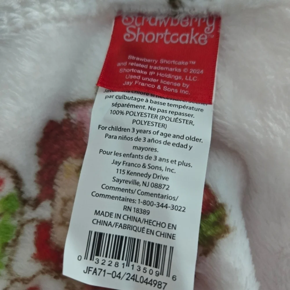 Strawberry Shortcake Plush Throw Blanket 50 x 70